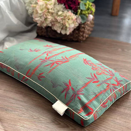 Bamboo Inspired Cotton Gauze Pillowcase - 1pc Buckwheat Pillow - Green - 13" x 23" - image 0