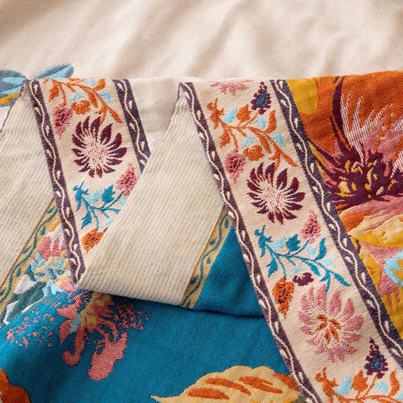 Luxurious Blooming Flower Cotton Reversible Quilt - image 5