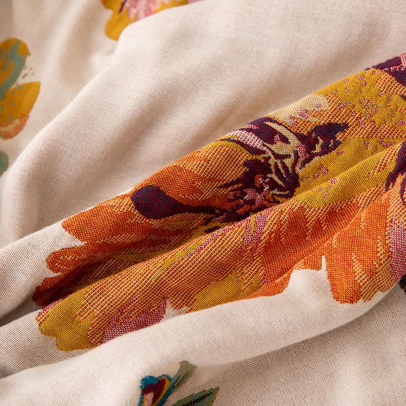 Luxurious Blooming Flower Cotton Reversible Quilt - image 6