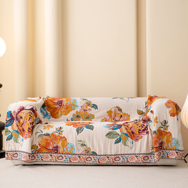 Luxurious Blooming Flower Cotton Reversible Quilt - image 3