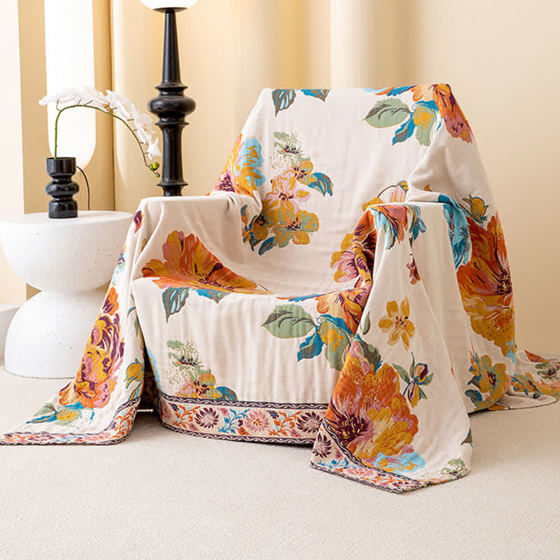 Luxurious Blooming Flower Cotton Reversible Quilt - image 2