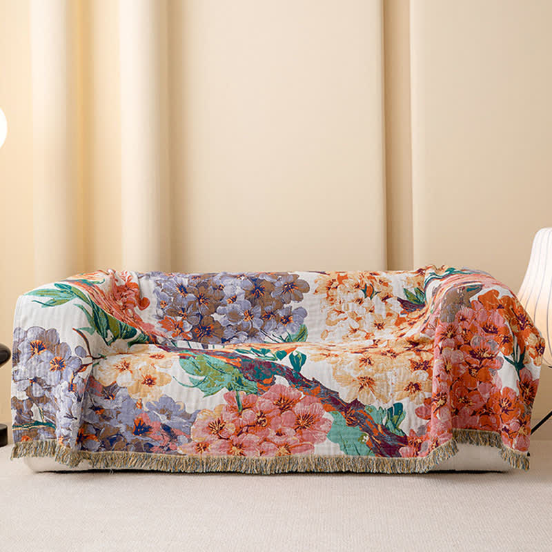 Dreamy Flower Cotton Gauze Reversible Quilt - image 3