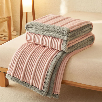 Solid Color Soft Fleece Warm Blanket - Coral Pink - Queen - image 18
