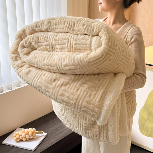 Simple Double-sided Fleece Throw Blanket - Khaki - Blanket - 39"W x 59"L - image 19