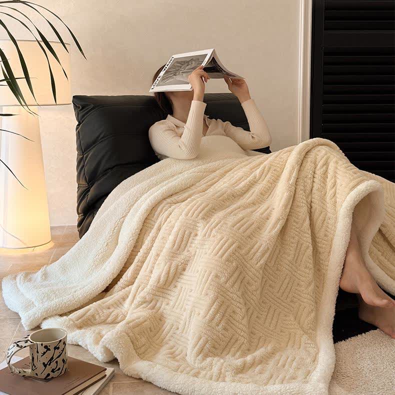 Simple Double-sided Fleece Throw Blanket - image 24