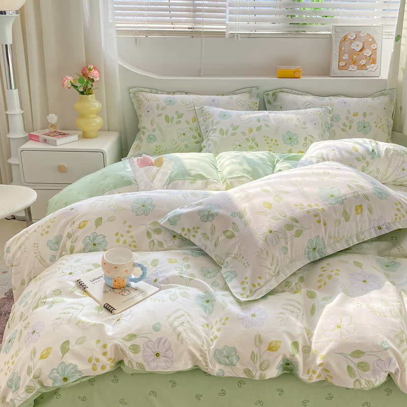 Fresh Botanical Floral Cotton Bedding Set - Bedding Set - King - image 0