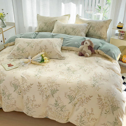 Botanical Leaf Print Cotton Bedding Set - image 2