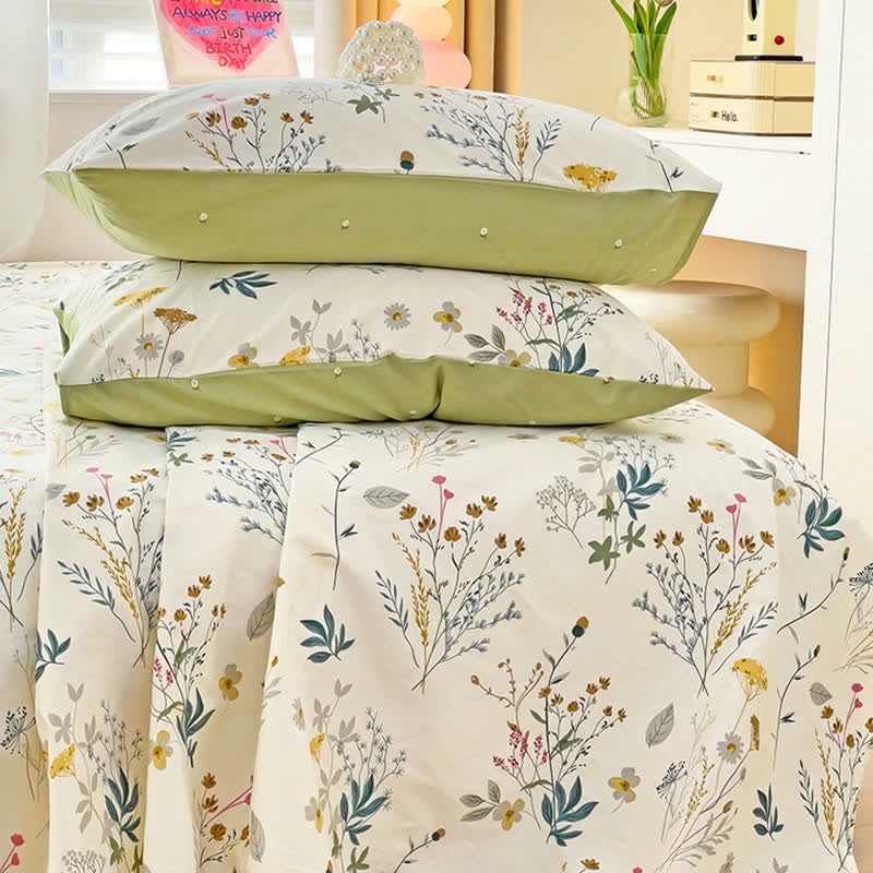 Delicate Leafy Print Cotton Bedding Set - image 3
