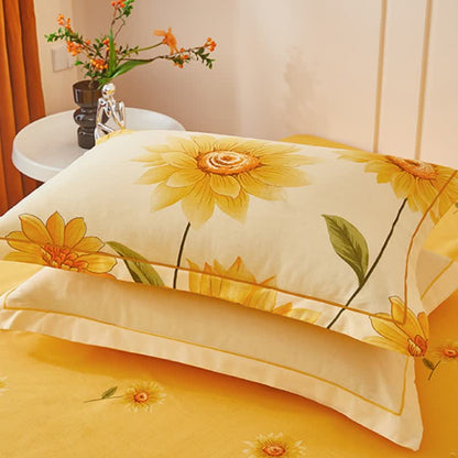 Brushed Cotton Sunflower Reversible Bedding Set(4PCS) - image 6