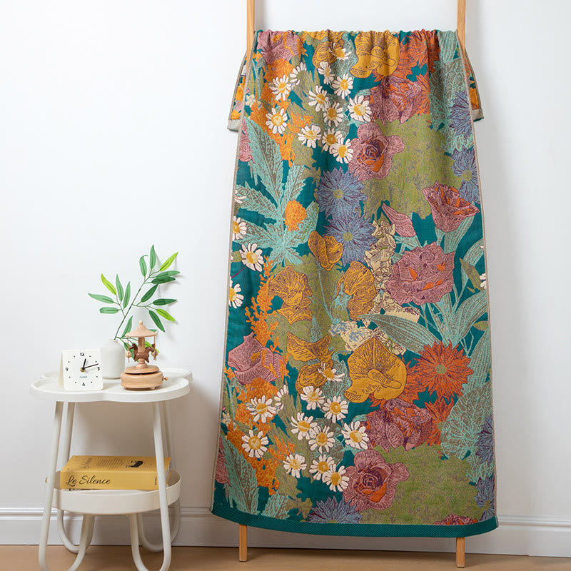 Retro Absorbent Cotton Gauze Bath Towel - E - 31" x 63" - image 6