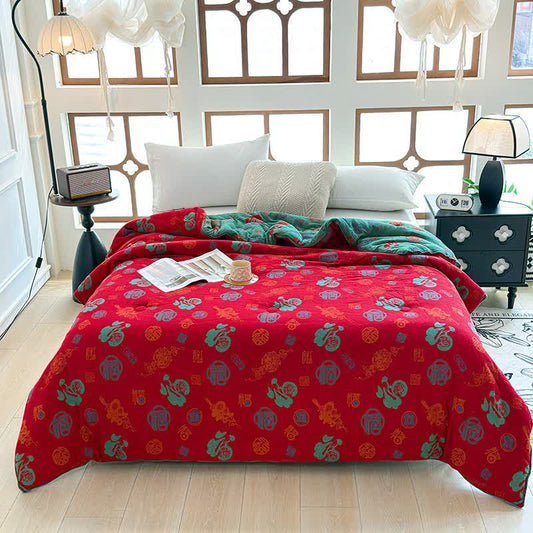 Oriental Style Retro Cotton Gauze Quilt - Winter Quilt - King - image 0