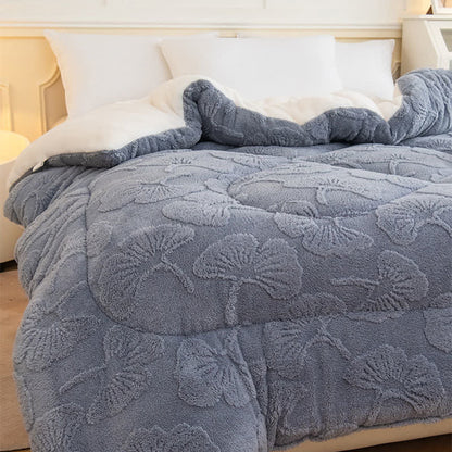 Ginkgo Leaf Jacquard Sherpa Reversible Blanket - image 8