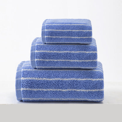 Ownkoti Pure Cotton Soft Bath Towel Set - Blue - 3pc Set - 13" x 13"+13" x 29"+20" x 35"+28" x 55" - image 7