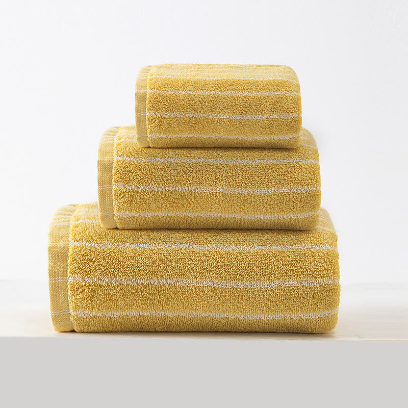 Ownkoti Pure Cotton Soft Bath Towel Set - Yellow - 3pc Set - 13" x 13"+13" x 29"+20" x 35"+28" x 55" - image 8