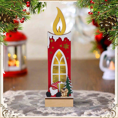 Christmas Wooden Candle Light-Up Decor - image 4