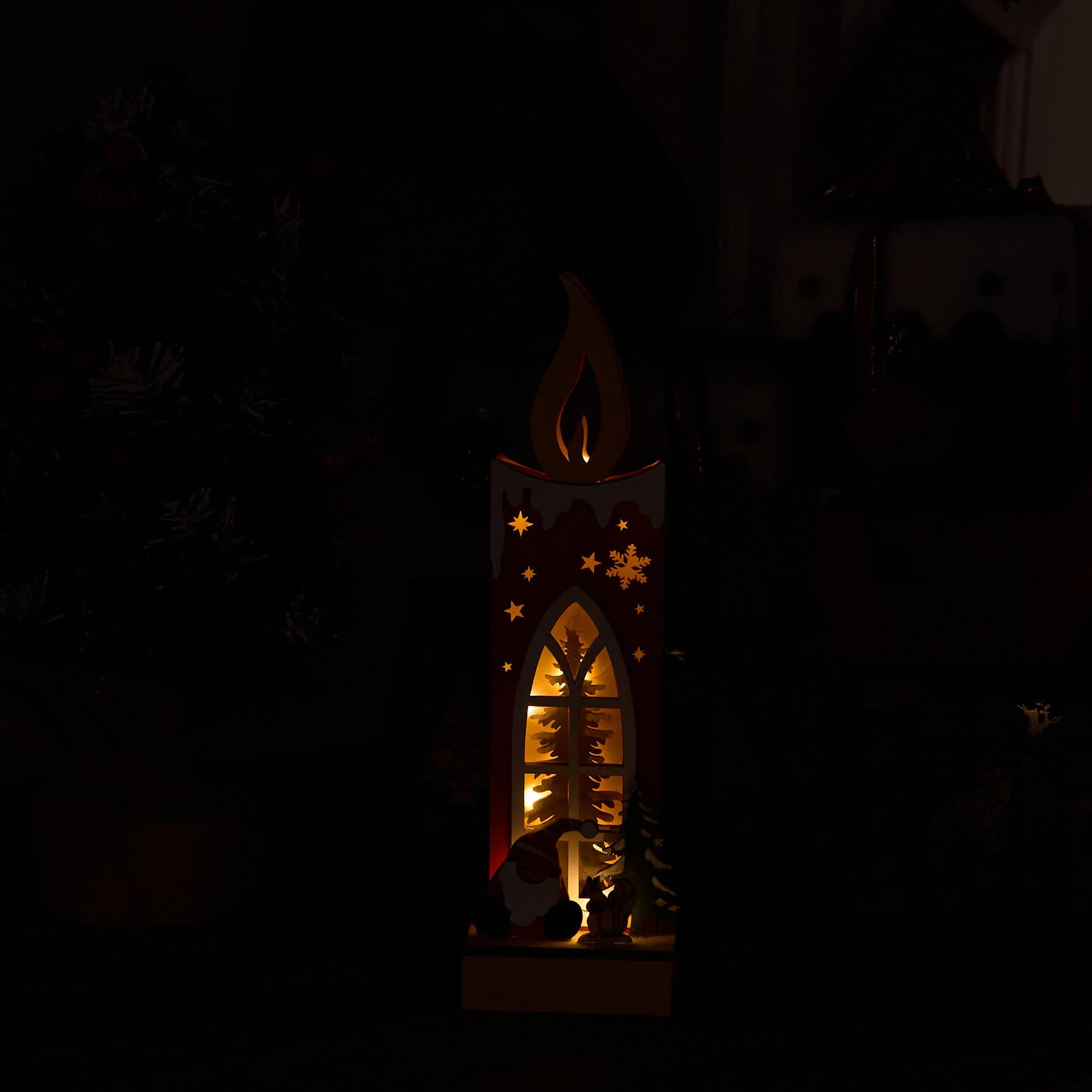 Christmas Wooden Candle Light-Up Decor - image 8