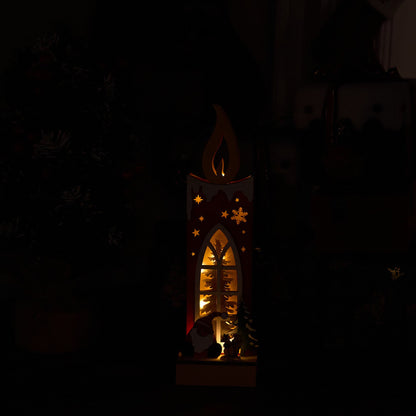 Christmas Wooden Candle Light-Up Decor - image 8