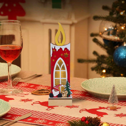Christmas Wooden Candle Light-Up Decor - image 2