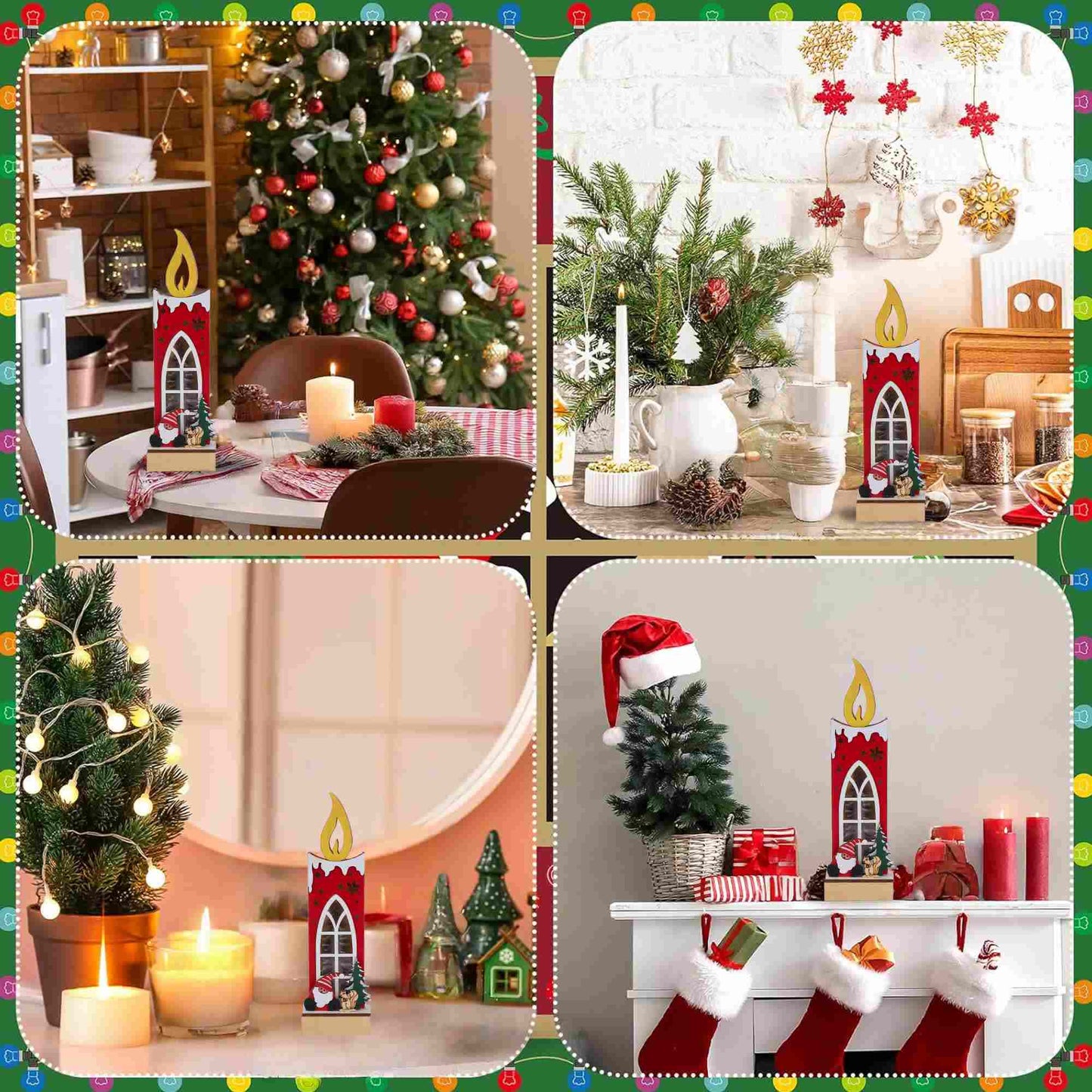 Christmas Wooden Candle Light-Up Decor - image 5