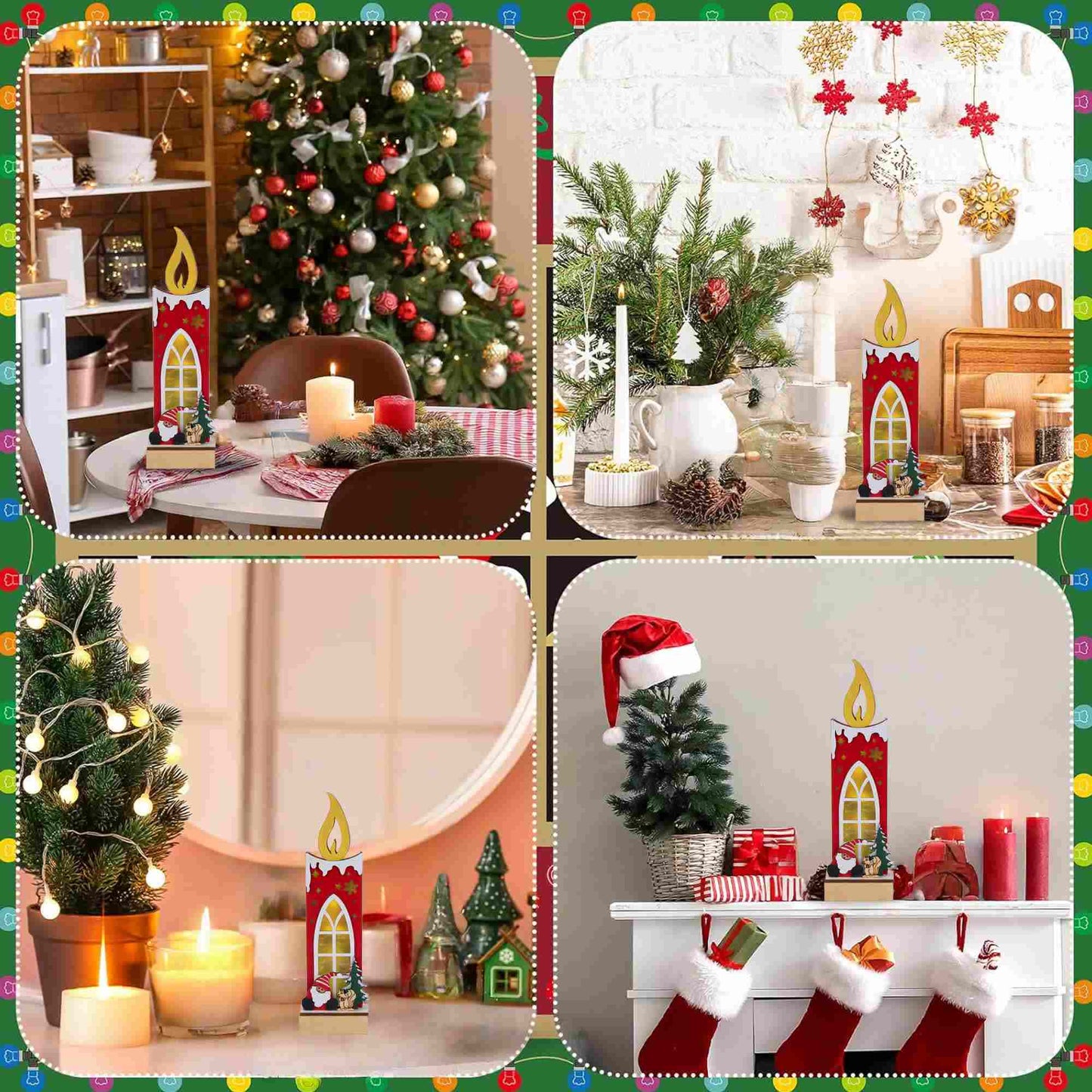 Christmas Wooden Candle Light-Up Decor - image 6