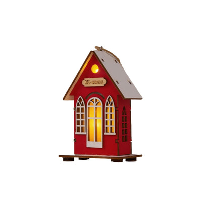 Christmas Holiday Lighted Wood House Decor  - image 8
