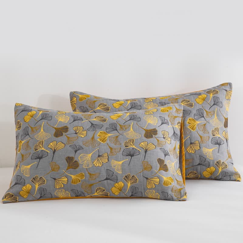Ownkoti Ginkgo Biloba Organic Cotton Quilt - Grey - 2PCS Pillowcases - 20" x 36" - image 51