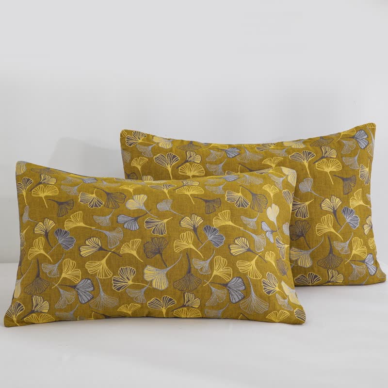 Ownkoti Ginkgo Biloba Organic Cotton Quilt - Yellow - 2PCS Pillowcases - 20" x 36" - image 7