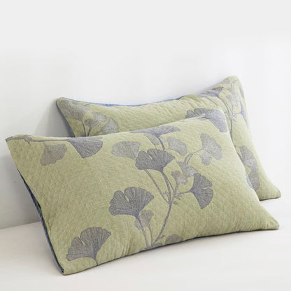 Ginkgo Inspired Natural Cotton Reversible Quilt - image 19