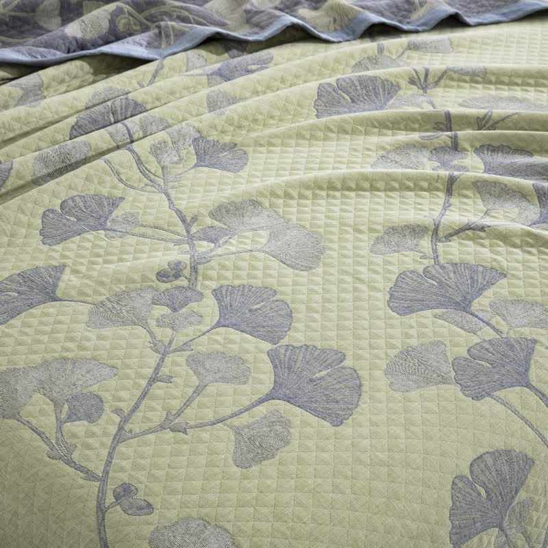 Ownkoti Ginkgo Inspired Natural Cotton Reversible Quilt - image 20
