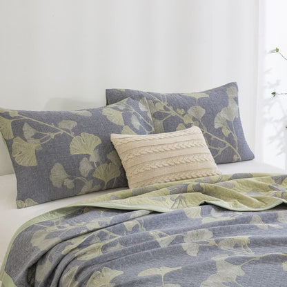 Ownkoti Ginkgo Inspired Natural Cotton Reversible Quilt - image 4
