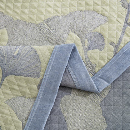 Ginkgo Inspired Natural Cotton Reversible Quilt - image 21