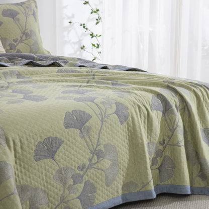 Ownkoti Ginkgo Inspired Natural Cotton Reversible Quilt - image 17