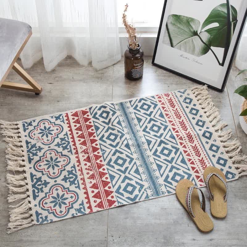 Bohemian Tassel Cotton Linen Floor Mat - image 2