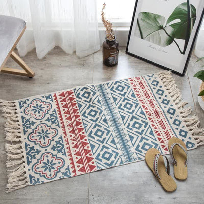 Bohemian Tassel Cotton Linen Floor Mat - image 2