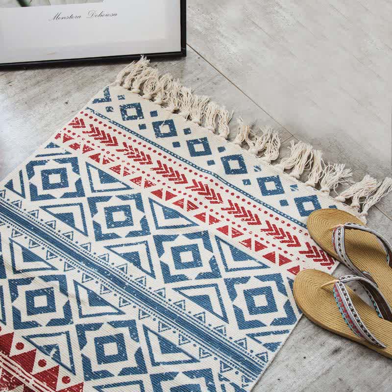 Bohemian Tassel Cotton Linen Floor Mat - image 4