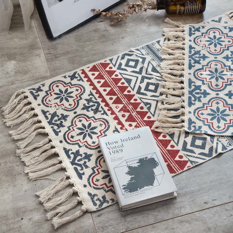 Bohemian Tassel Cotton Linen Floor Mat - image 3