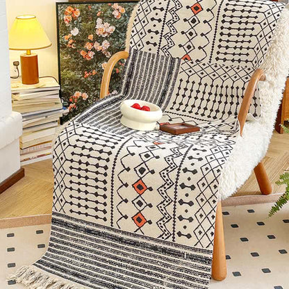 Nordic Geometric Cotton Linen Functional Mat - 23" x 71" - image 0