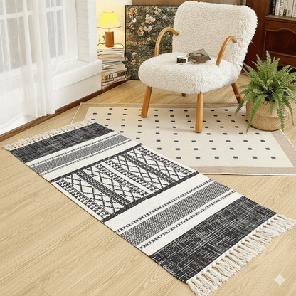 Geometric Tassel Cotton Linen Mat - image 1