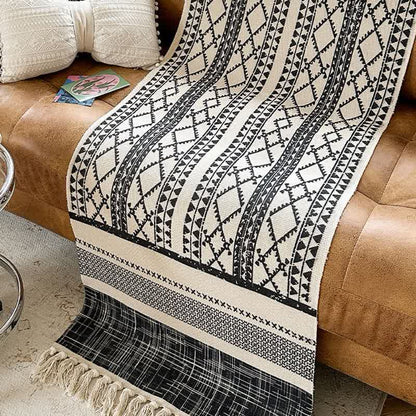 Geometric Tassel Cotton Linen Mat - image 3