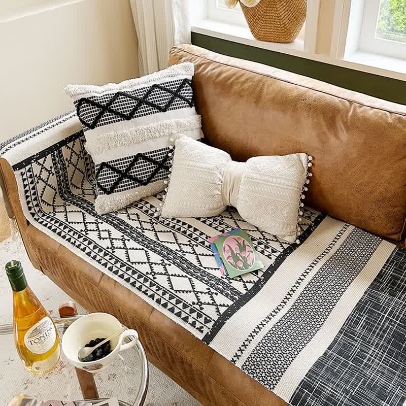 Geometric Tassel Cotton Linen Mat - image 2