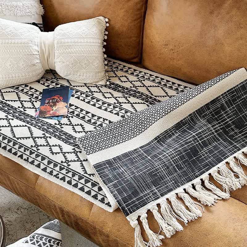 Geometric Tassel Cotton Linen Mat - image 5