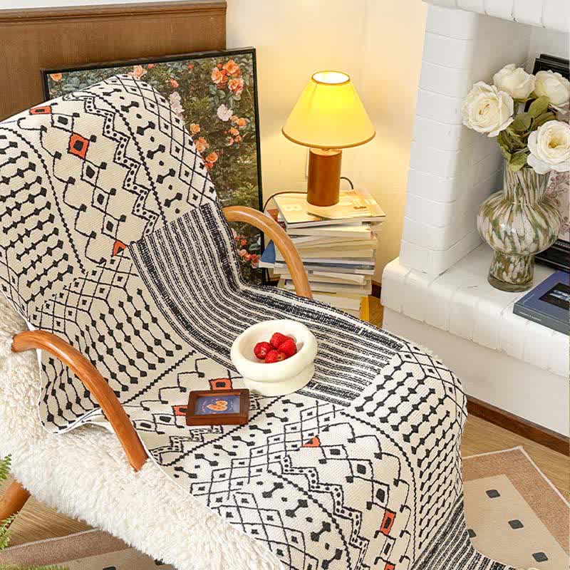 Nordic Geometric Cotton Linen Functional Mat - image 2