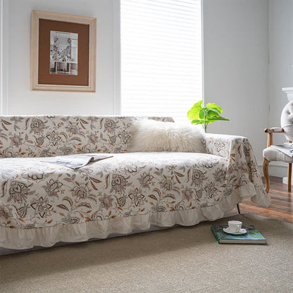 Vintage Flower Ruffled Sofa Throw Blanket - image 3