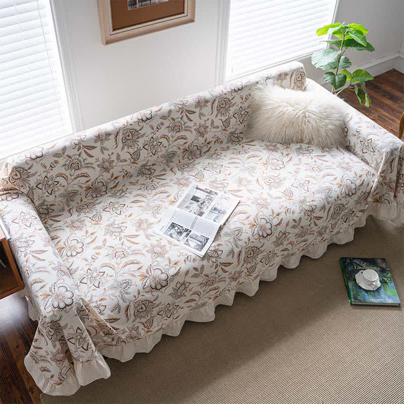 Vintage Flower Ruffled Sofa Throw Blanket - image 2