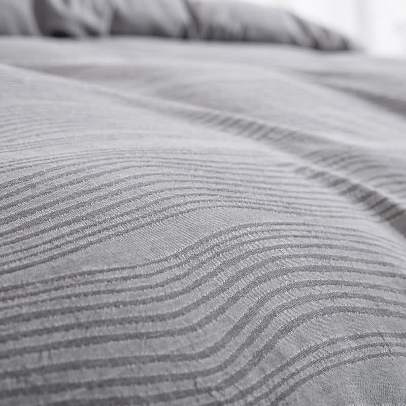 Ownkoti Neutral Wave Pattern Cotton Bedding Set(3PCS) - image 4