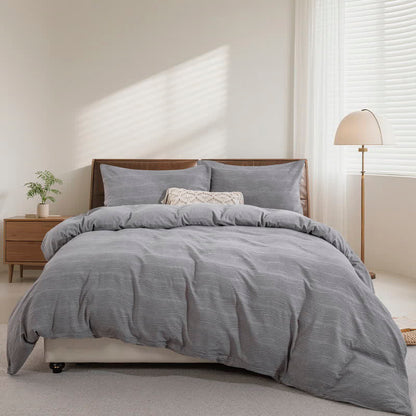 Ownkoti Neutral Wave Pattern Cotton Bedding Set(3PCS) - Cal King - image 0