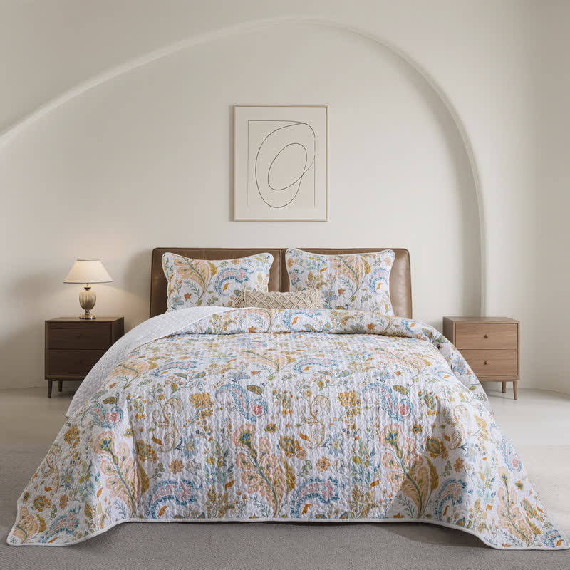 Ownkoti Floral Paisley Quilted Cotton Bedding Set(3PCS) - King - image 0