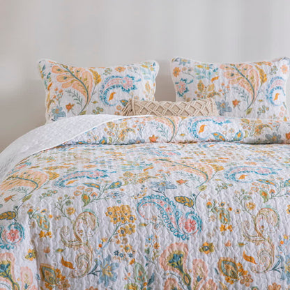 Floral Paisley Quilted Cotton Bedding Set(3PCS) - image 2