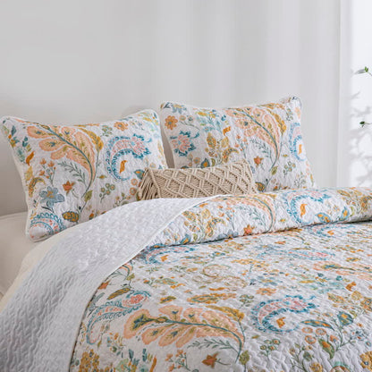 Floral Paisley Quilted Cotton Bedding Set(3PCS) - image 4