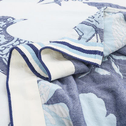 Peacock Floral Cotton Muslin Quilt - image 3